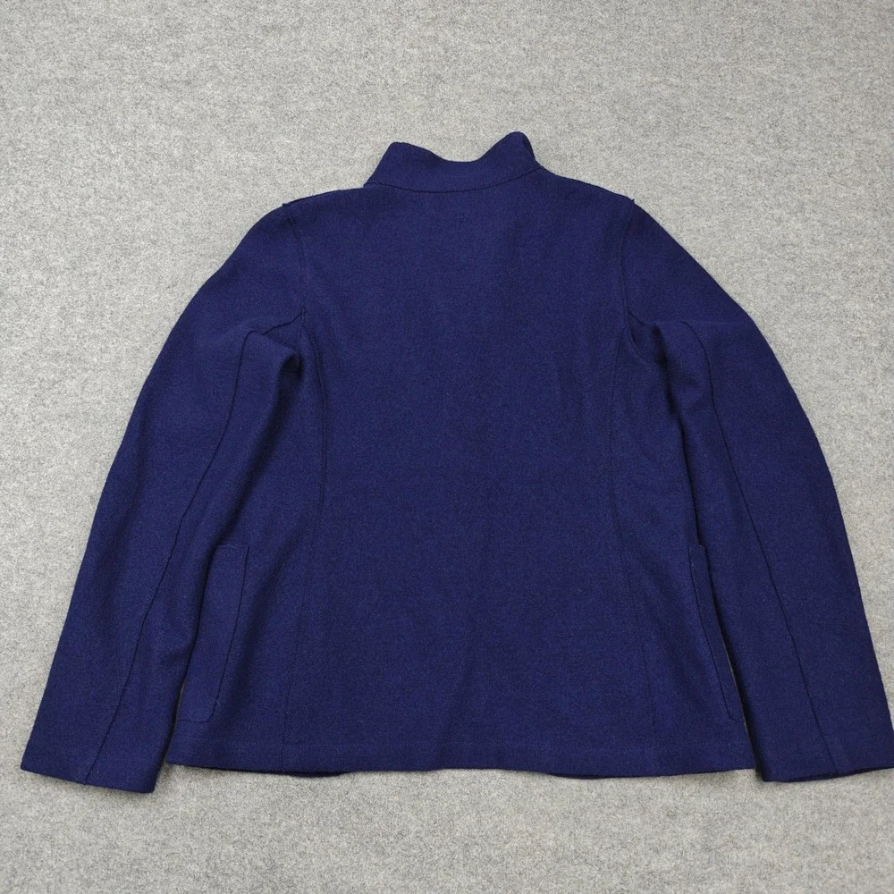 Harris Wharf London Blazer Womens IT 48 Blue Virgin Wool Sport Coat Jacket Italy